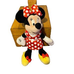 Authentic‎ Disney Parks Minnie Mouse Plush 12" Stuffed Animal Polka Dot Dress
